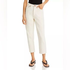 rag & bone Alissa Barrel Leg Jeans High Rise Cropped Ecru Cream Women’s 32